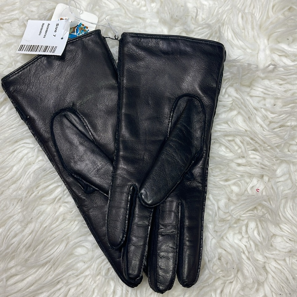 NEW Portolano Black Soft Nappa Leather Gloves with Cashmere Lining - Picture 6 of 9